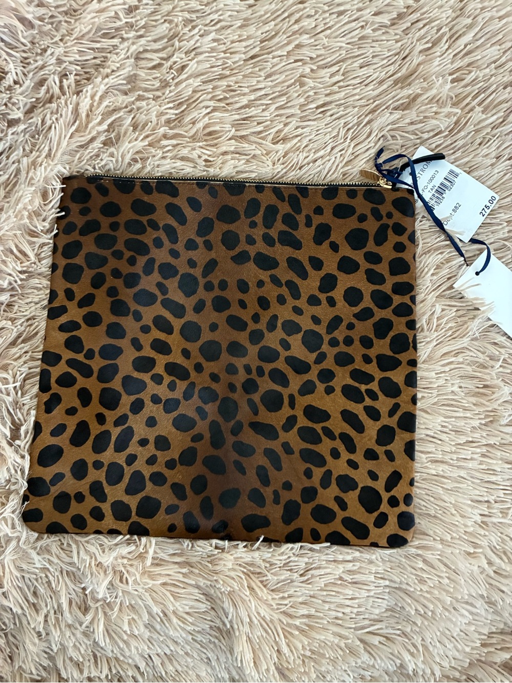 NWT CLARE V. LEOPARD HAIR ON FOLDOVER CLUTCH - Picture 5 of 8